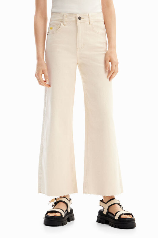 Cropped culotte jeans