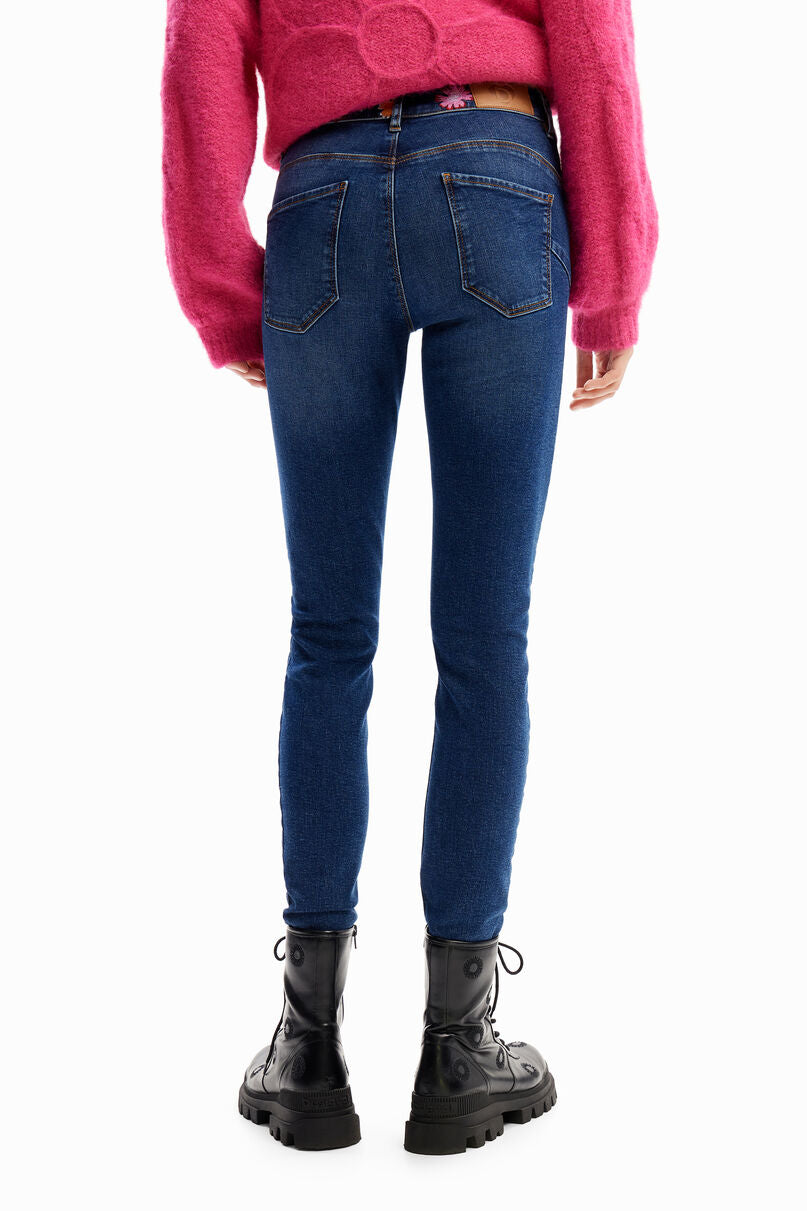 Embroidered floral jeans