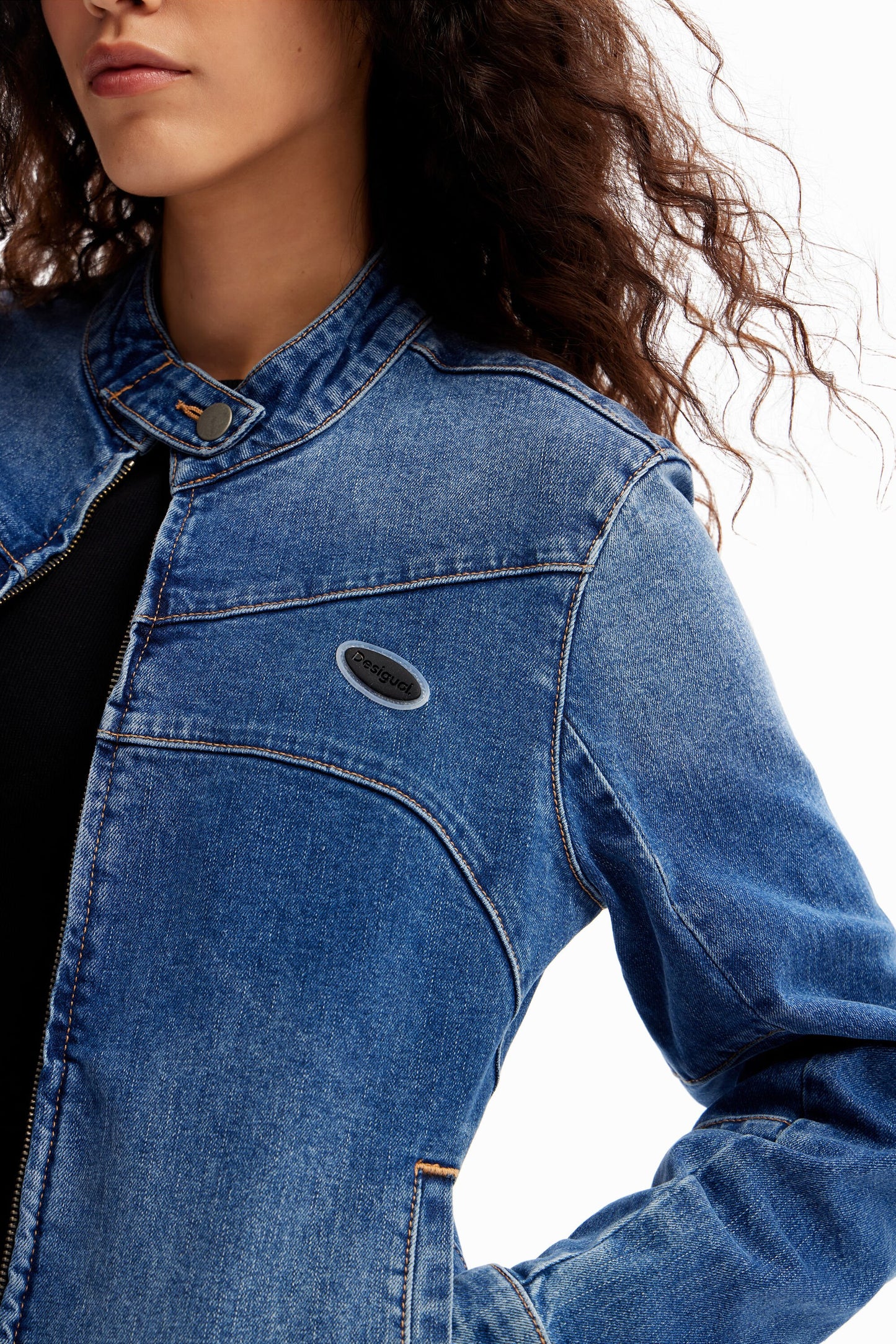 Denim biker jacket