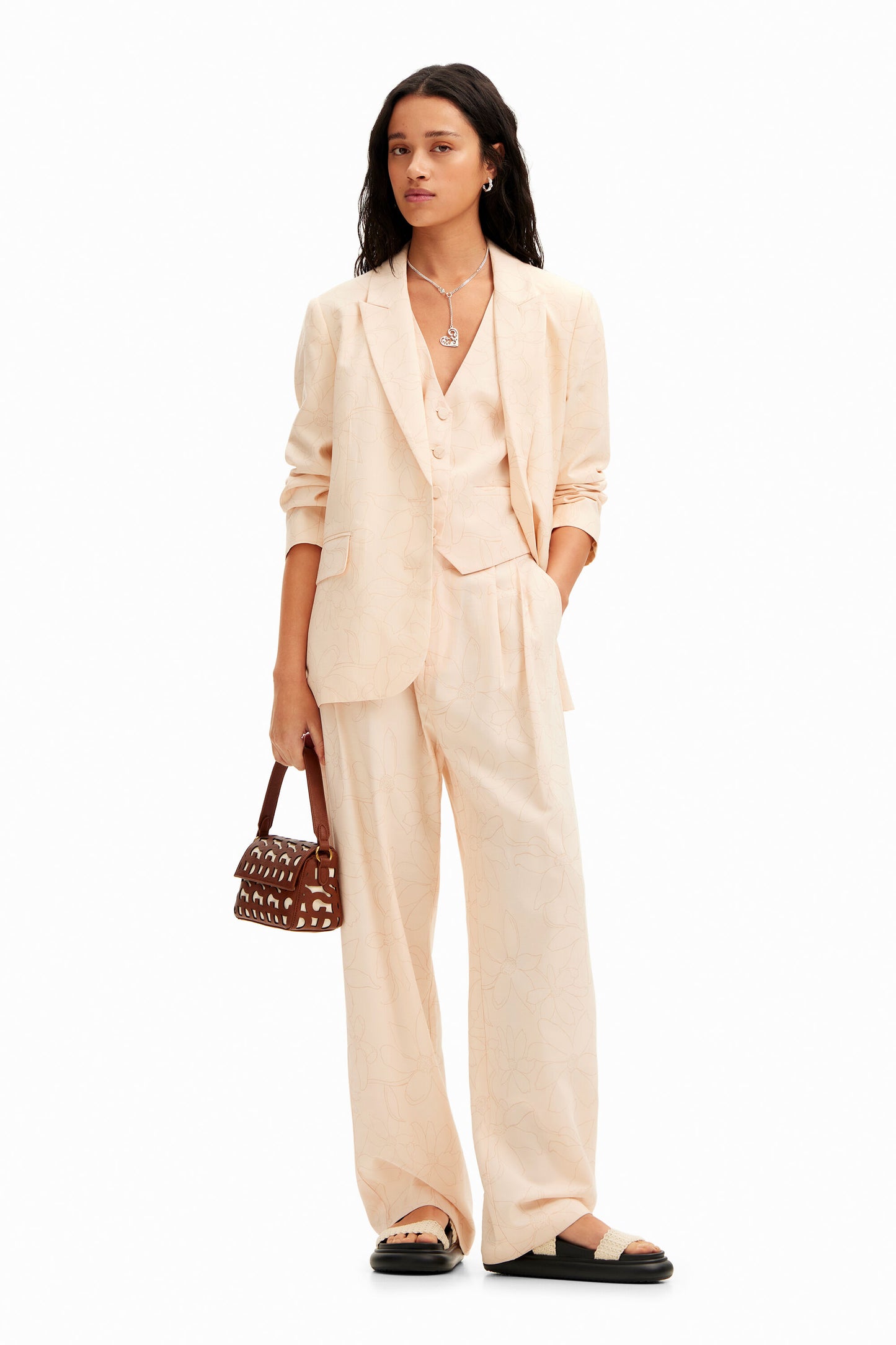 Straight floral blazer