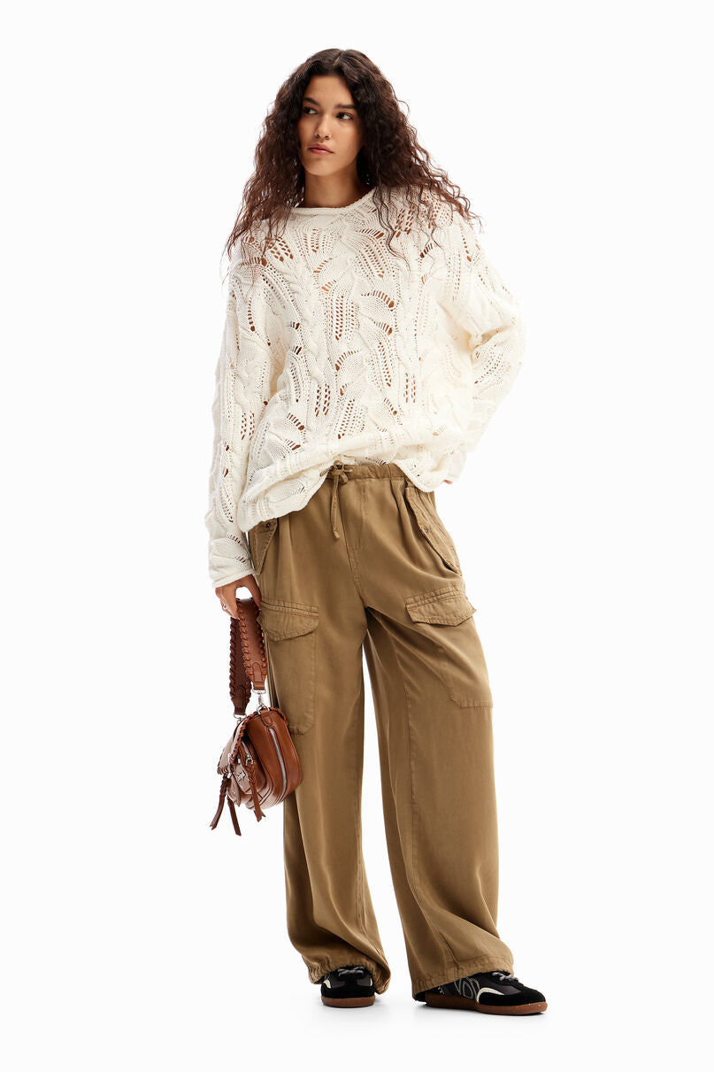 Oversize openwork pullover