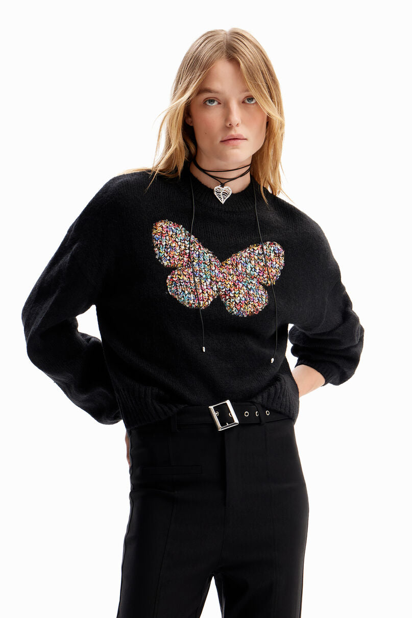 Chunky knit butterfly pullover