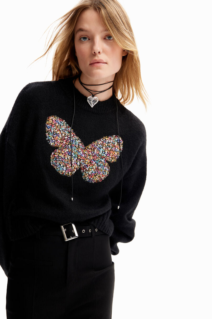 Chunky knit butterfly pullover