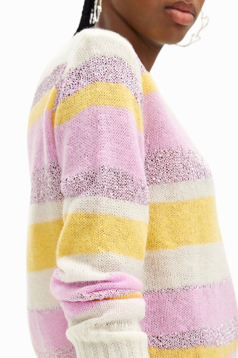 Striped knit pullover