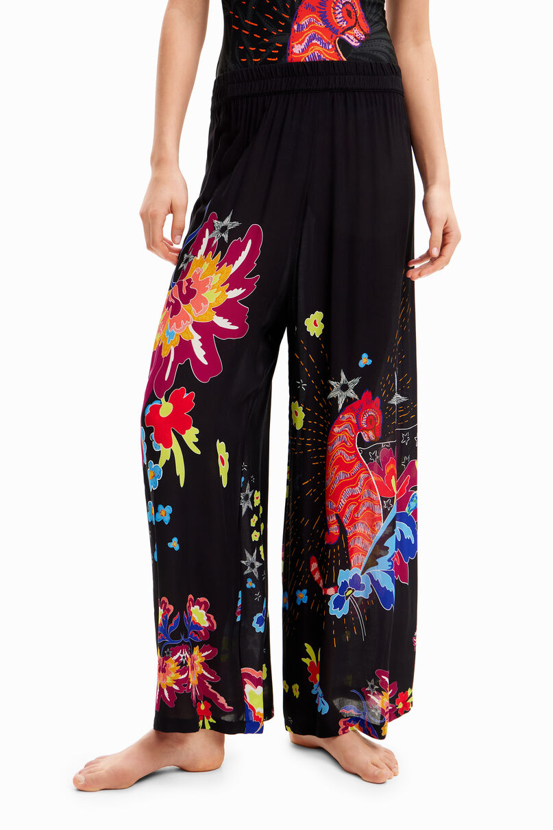 Jungle design palazzo trousers