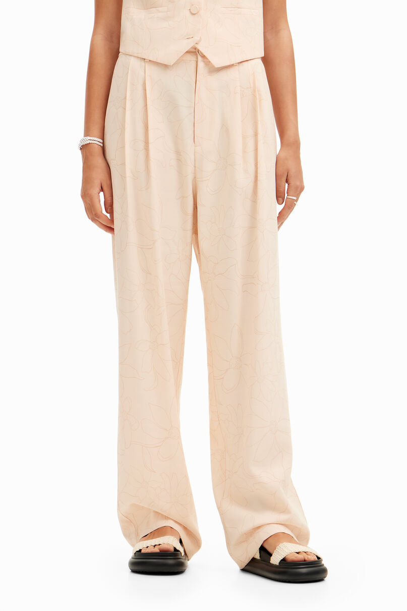 Tailored floral trousers