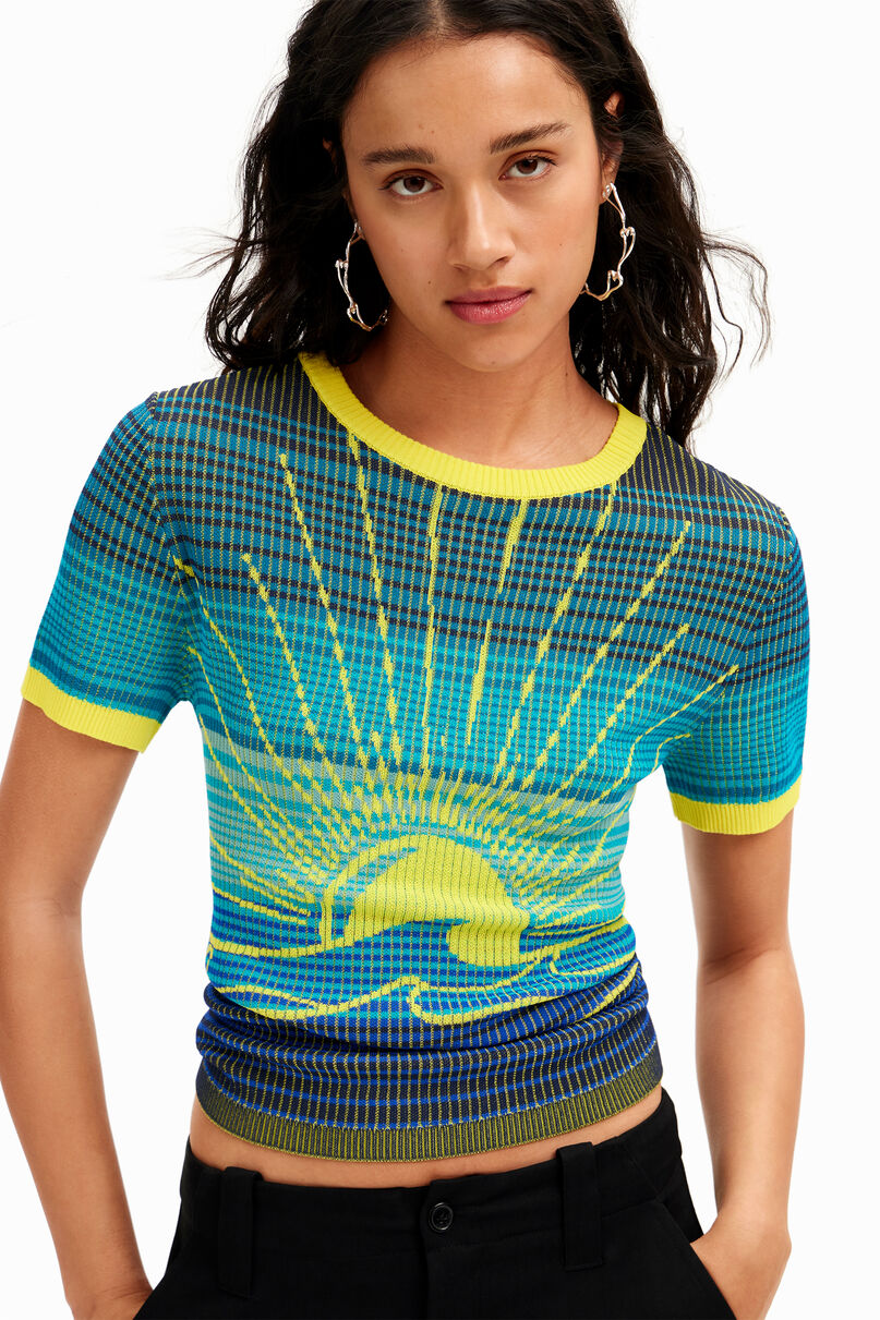 Knit wave T-shirt
