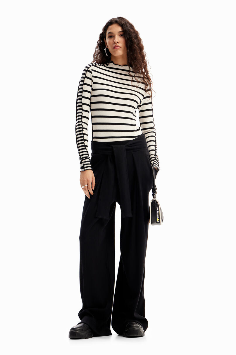 Striped patchwork T-shirt