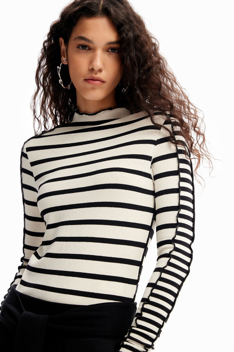 Striped patchwork T-shirt