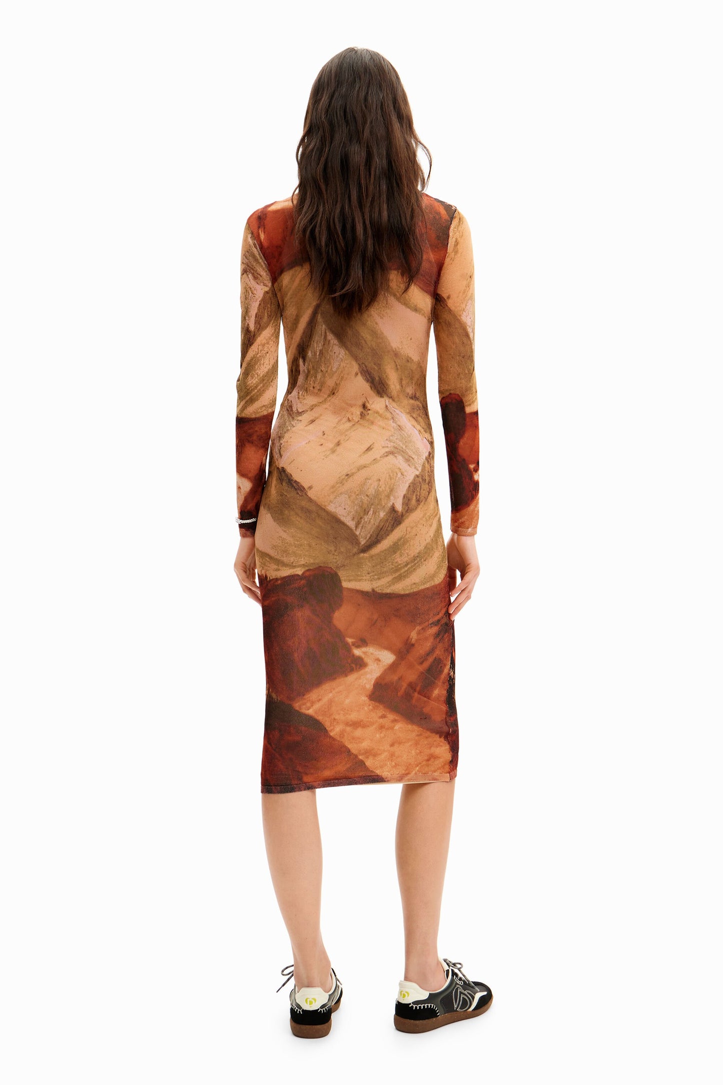 Landscape knit midi dress