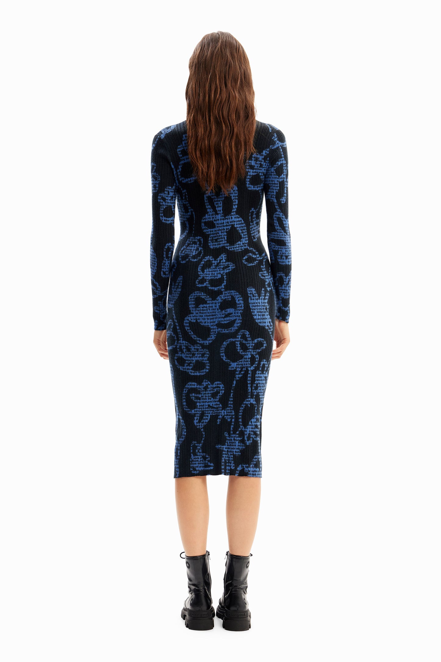 Floral knit midi dress