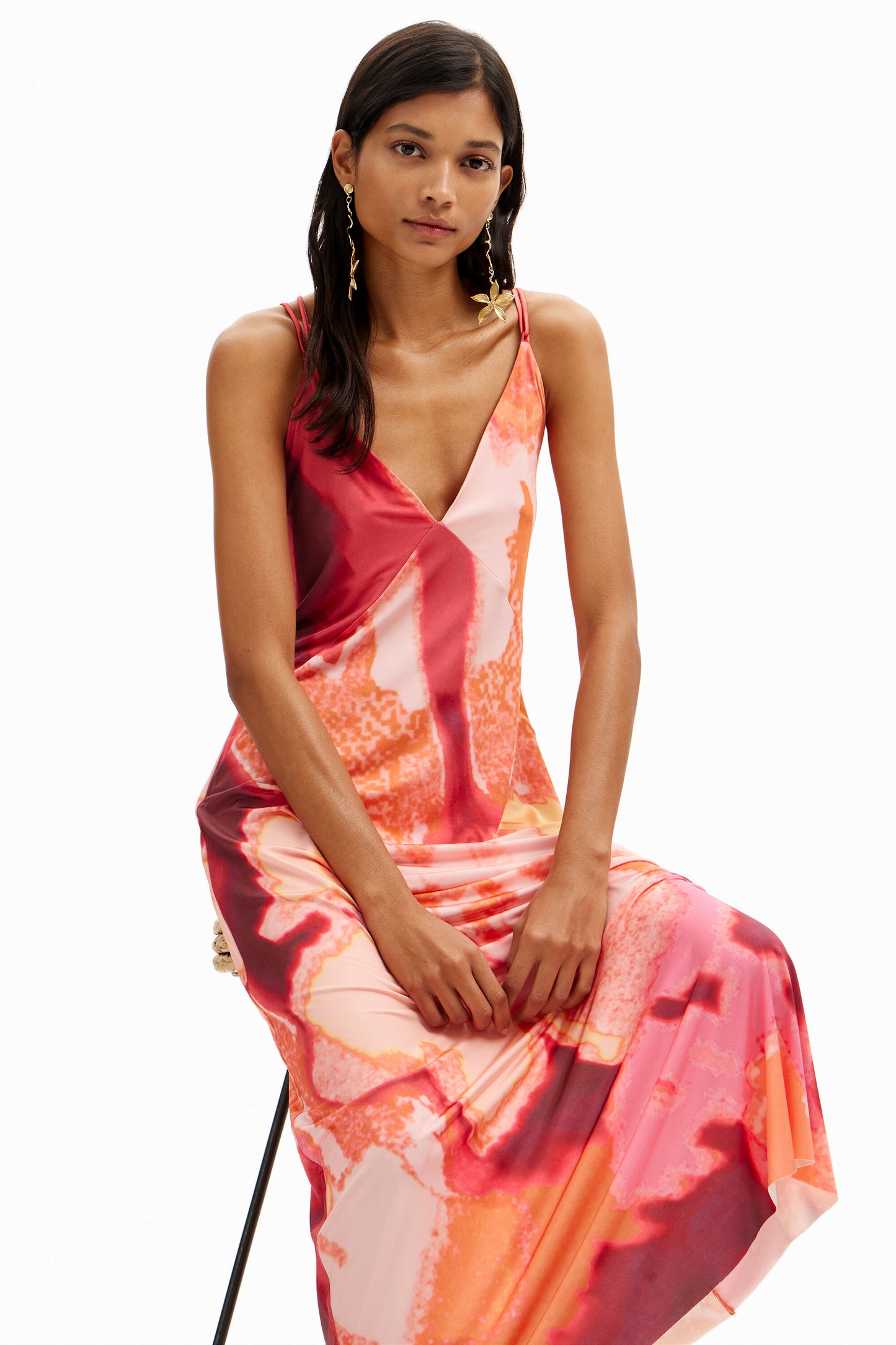 Out-of-focus midi slip dress
