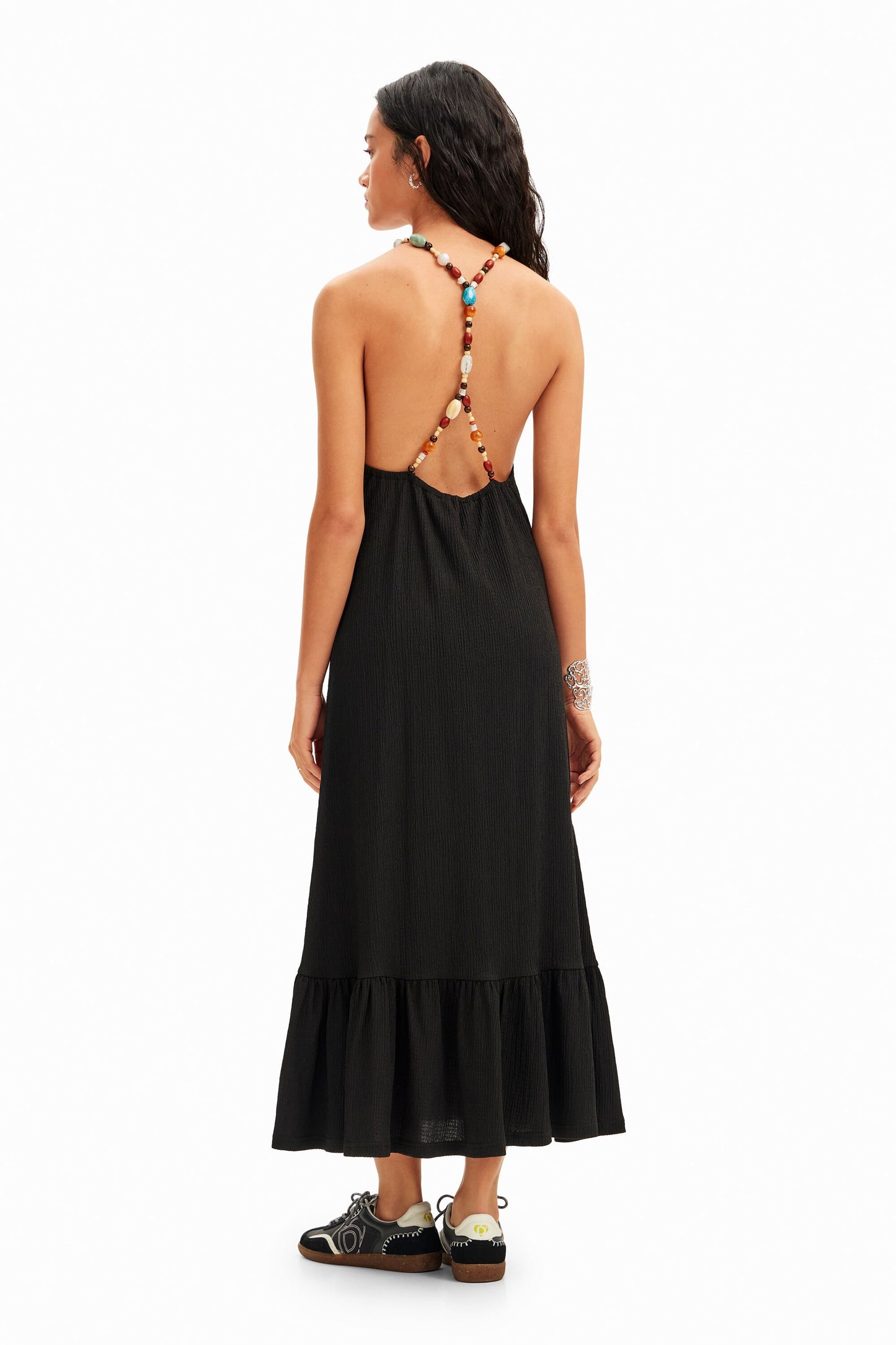 Beaded strappy midi dress