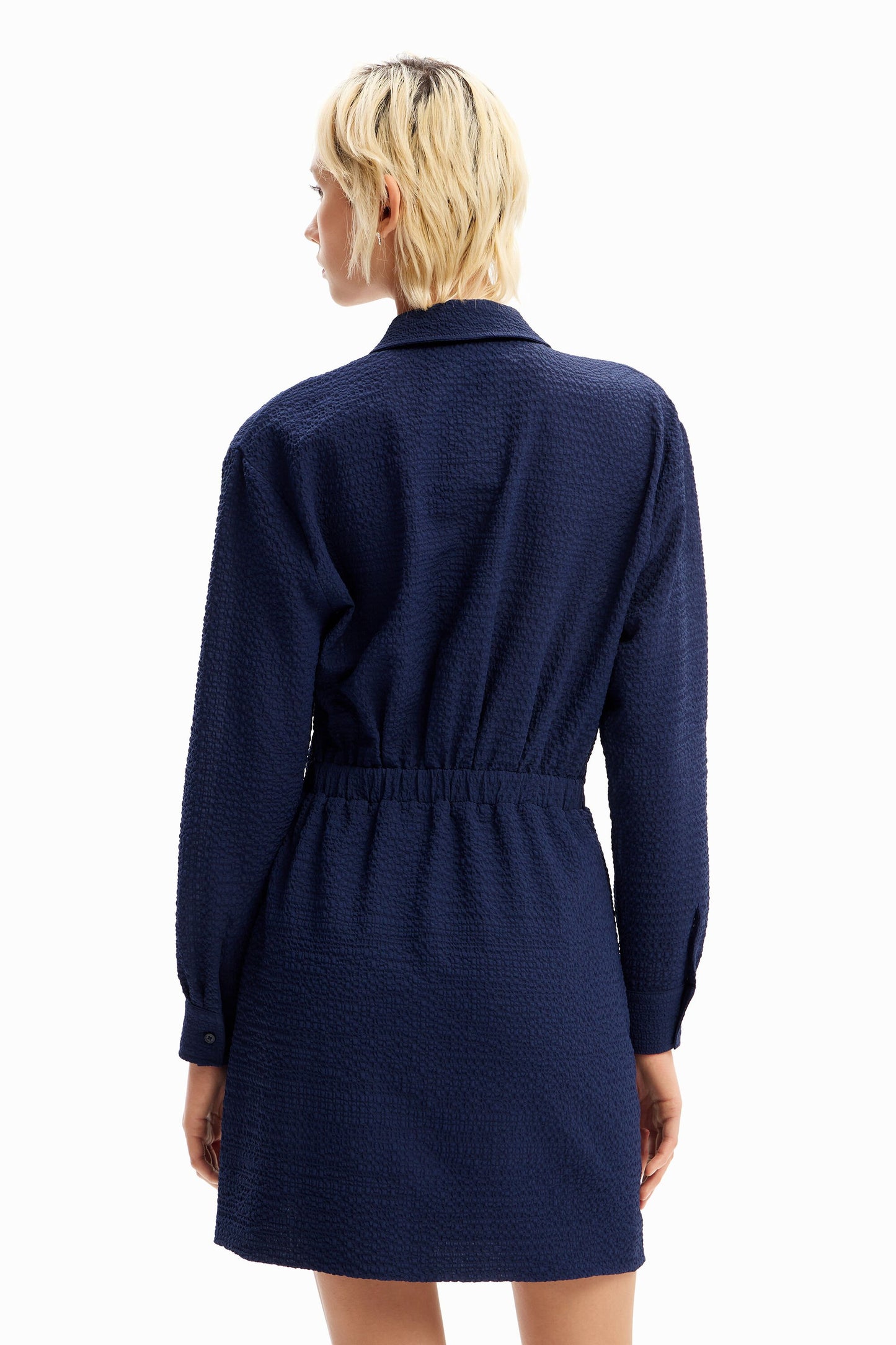 Short textured shirt dress