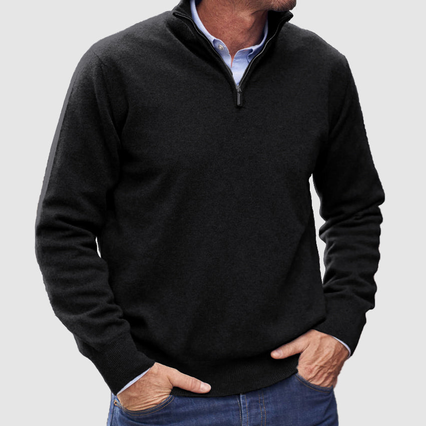 Kaschmir-Pullover mit Reißverschluss für Herren