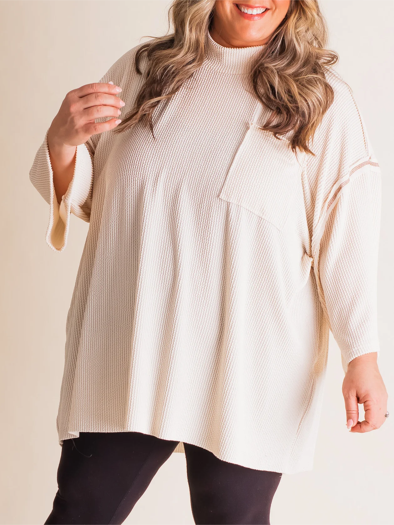 2024 Neues Oversize Rollkragen-Rippstrick-Tunika (2 kaufen, kostenloser Versand)
