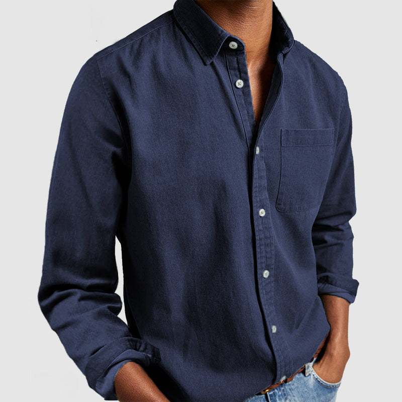 Herren lässiges Baumwoll-Basisshirt