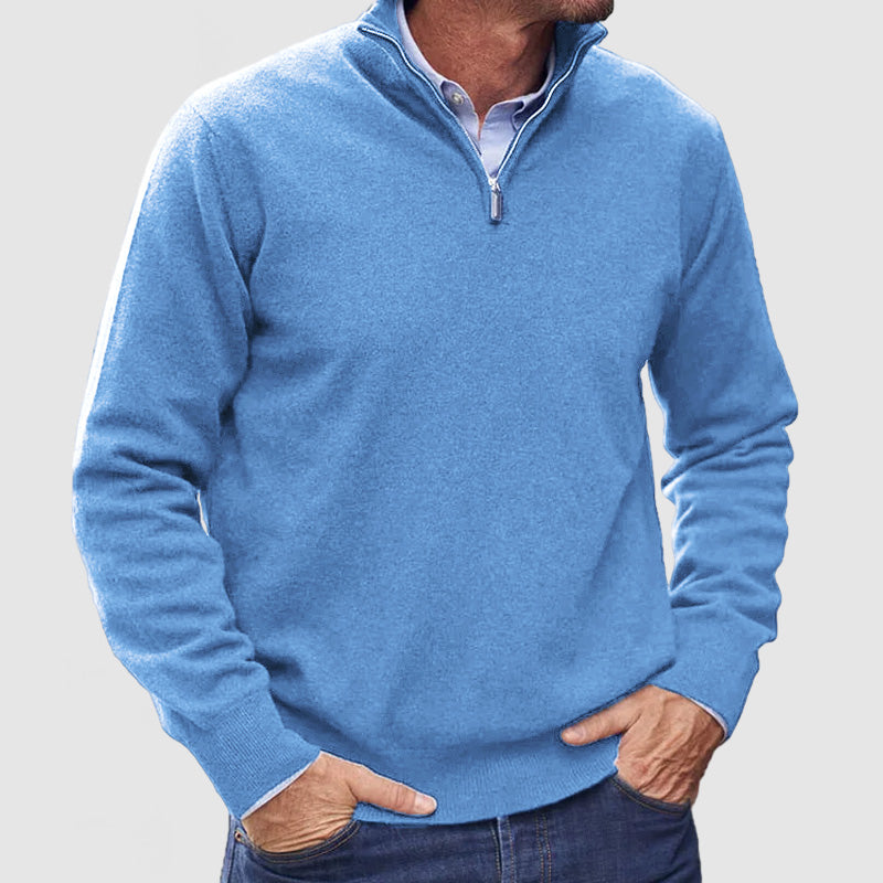 Kaschmir-Pullover mit Reißverschluss für Herren