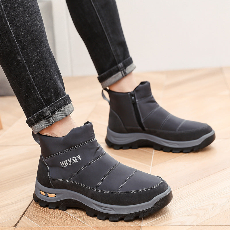 (Zeitlich begrenztes 49 % Rabattangebot) Orthopädische Herren-Schneestiefel mit Fußgewölbestütze, breiter Zehenpartie, bequem, wasserdicht, rutschfest, warme Arbeitsschuhe
