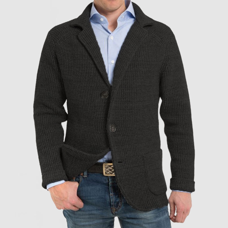 Elegante Herren-Langarmjacke mit Revers und Taschen