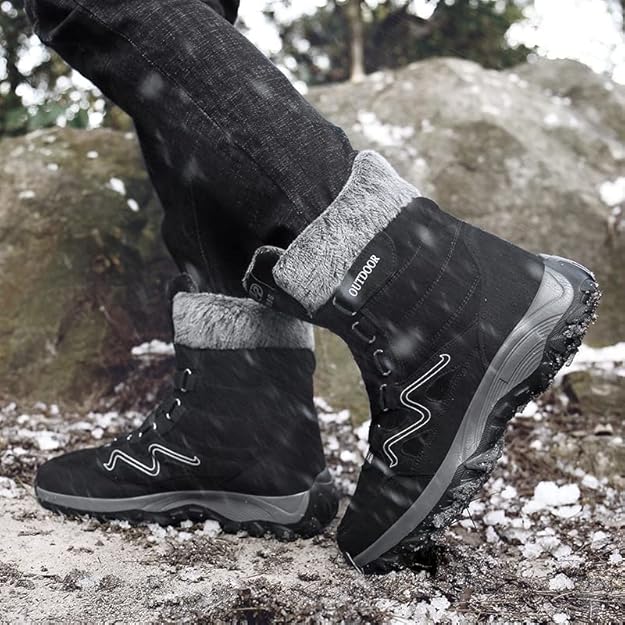 (Limited Time 49% Discount Event) Men's Orthopedic Arch Support Wide Toe Snow Boots Non-slip Waterproof Cold Warm Hiking Boots