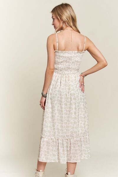 ADORA Gesmoktes geblümtes Camisole-Kleid mit Rüschensaum