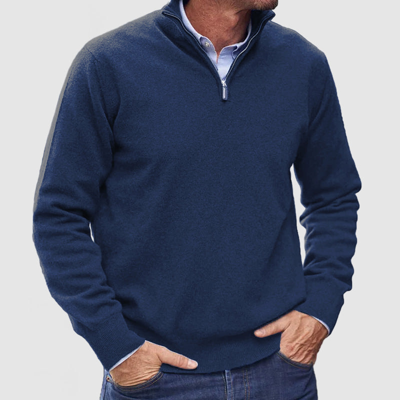 Kaschmir-Pullover mit Reißverschluss für Herren