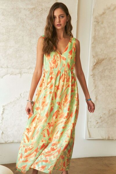 ADORA Maxi-Kleid mit Blumenmuster und V-Ausschnitt