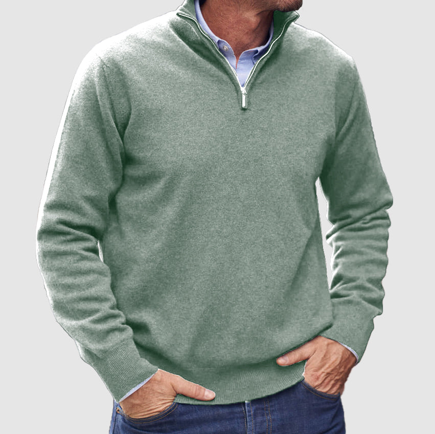 Kaschmir-Pullover mit Reißverschluss für Herren
