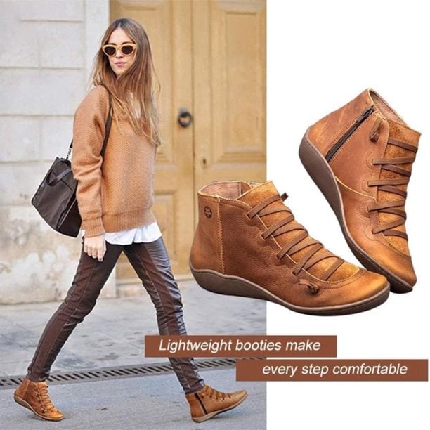 🔥Hot Sale 49% Rabatt🔥 - Bequeme handgefertigte Lederstiefel mit Fußgewölbestütze