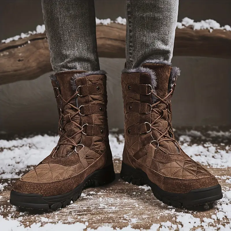 HEISSER VERKAUF – Bequeme Herren-Schneestiefel aus echtem Leder, warme Stiefel, Kampfstiefel