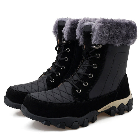 Herren Warme Fleece-gefütterte Wasserdichte Hohe Pelz-Schneestiefel