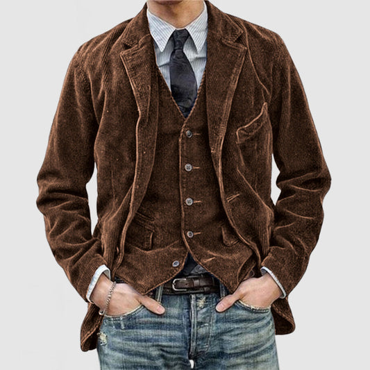 Herren Vintage Kord-Sakko mit Revers