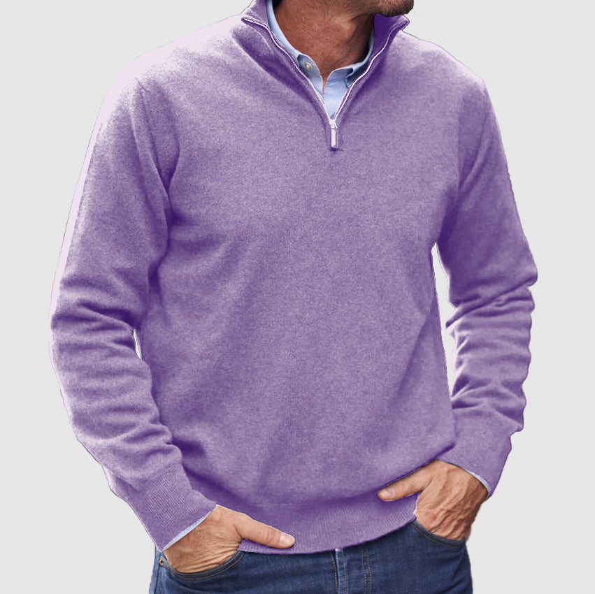 Kaschmir-Pullover mit Reißverschluss für Herren