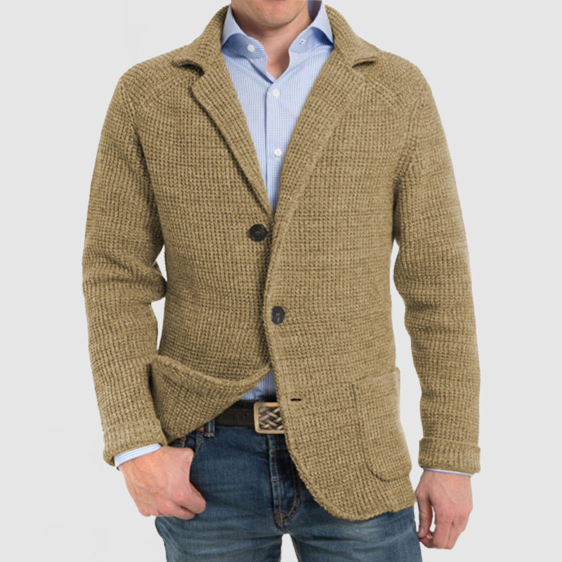 Elegante Herren-Langarmjacke mit Revers und Taschen