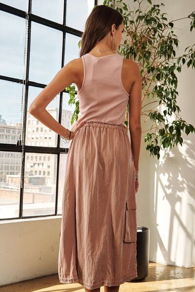 ADORA Ärmelloses gewaschenes Kleid mit Kordelzug