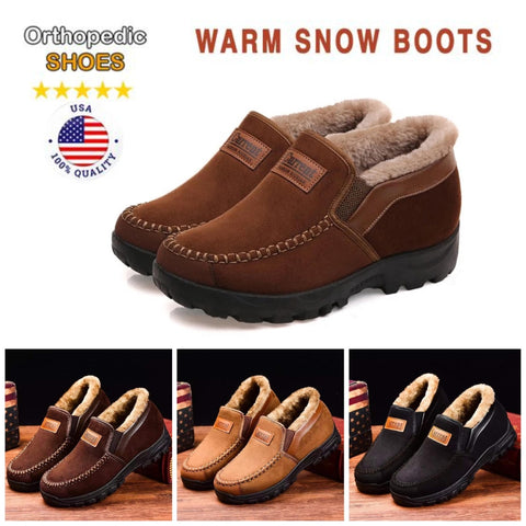 Bequeme wasserdichte warme Leder-Schneestiefel
