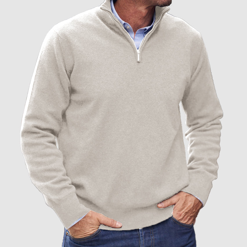 Kaschmir-Pullover mit Reißverschluss für Herren