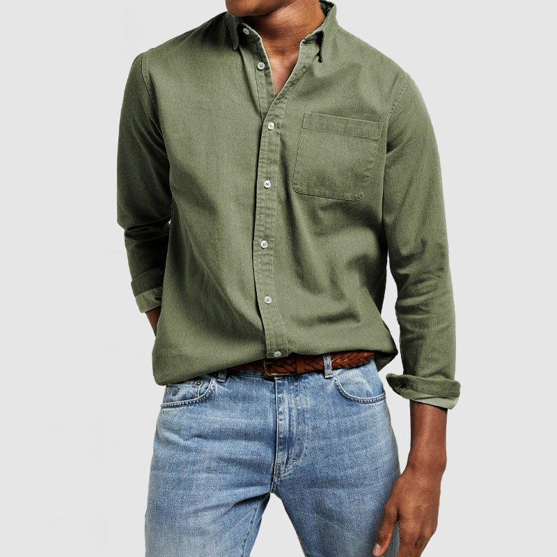 Herren lässiges Baumwoll-Basisshirt