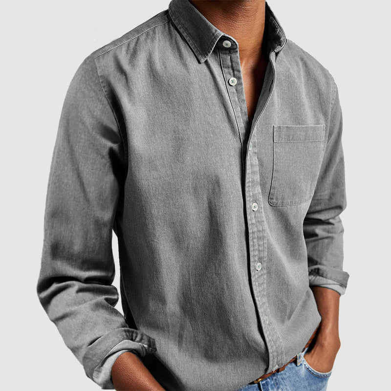 Herren lässiges Baumwoll-Basisshirt