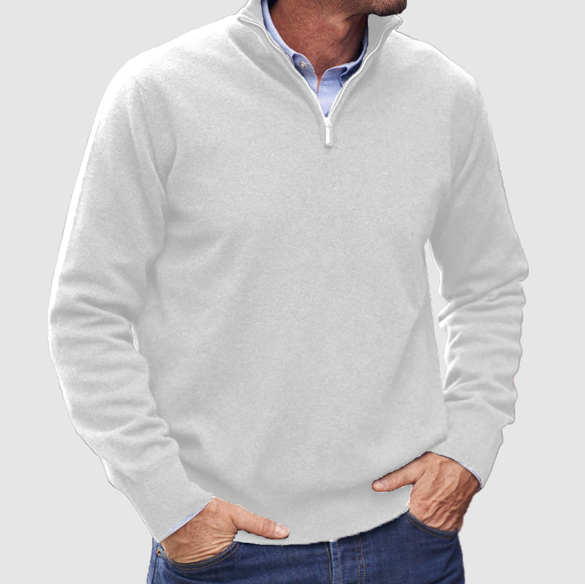 Kaschmir-Pullover mit Reißverschluss für Herren