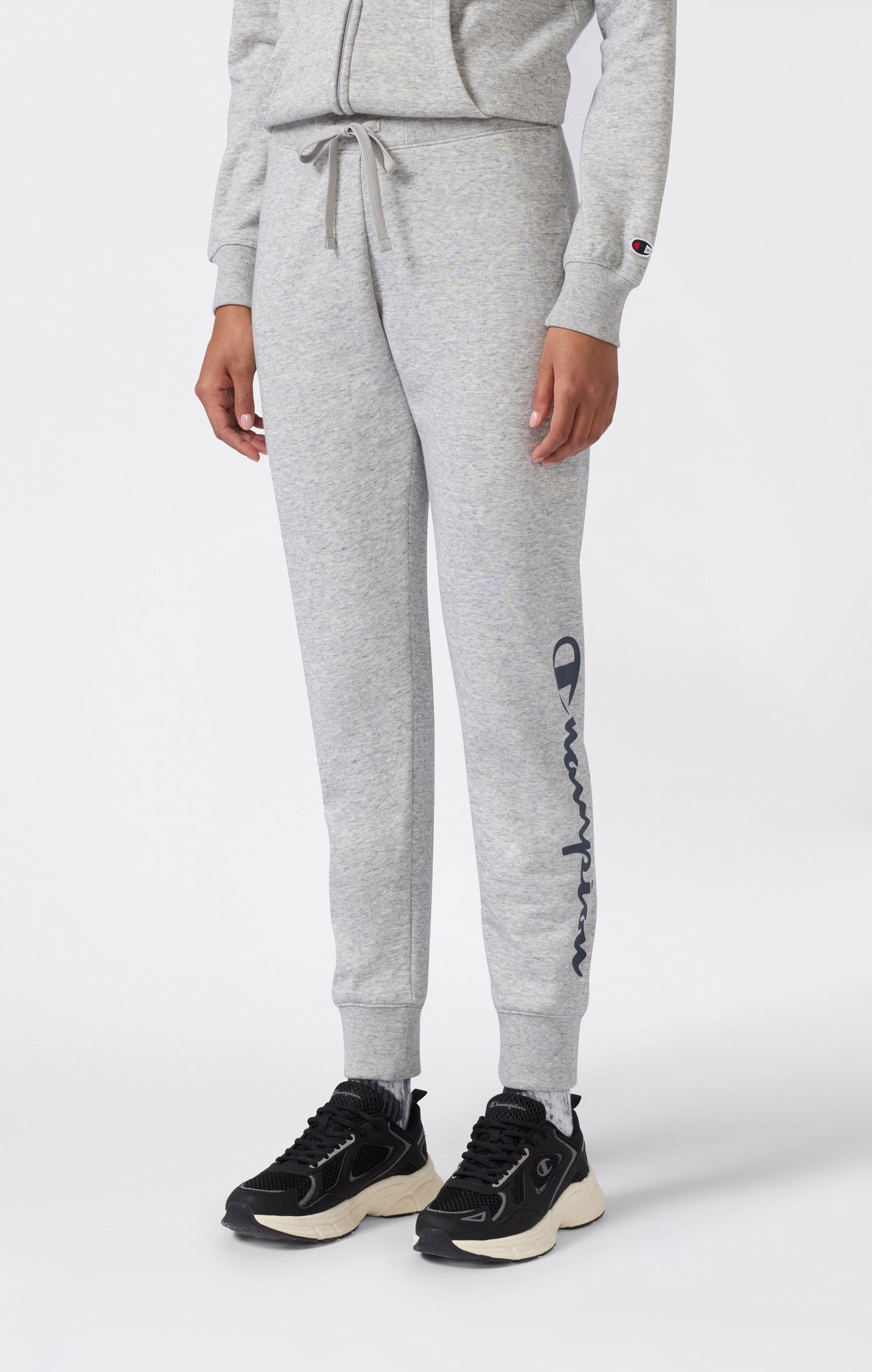 Women's Lightweight Jogger Pants with Rib Cuffs and Maxi Printed Logo