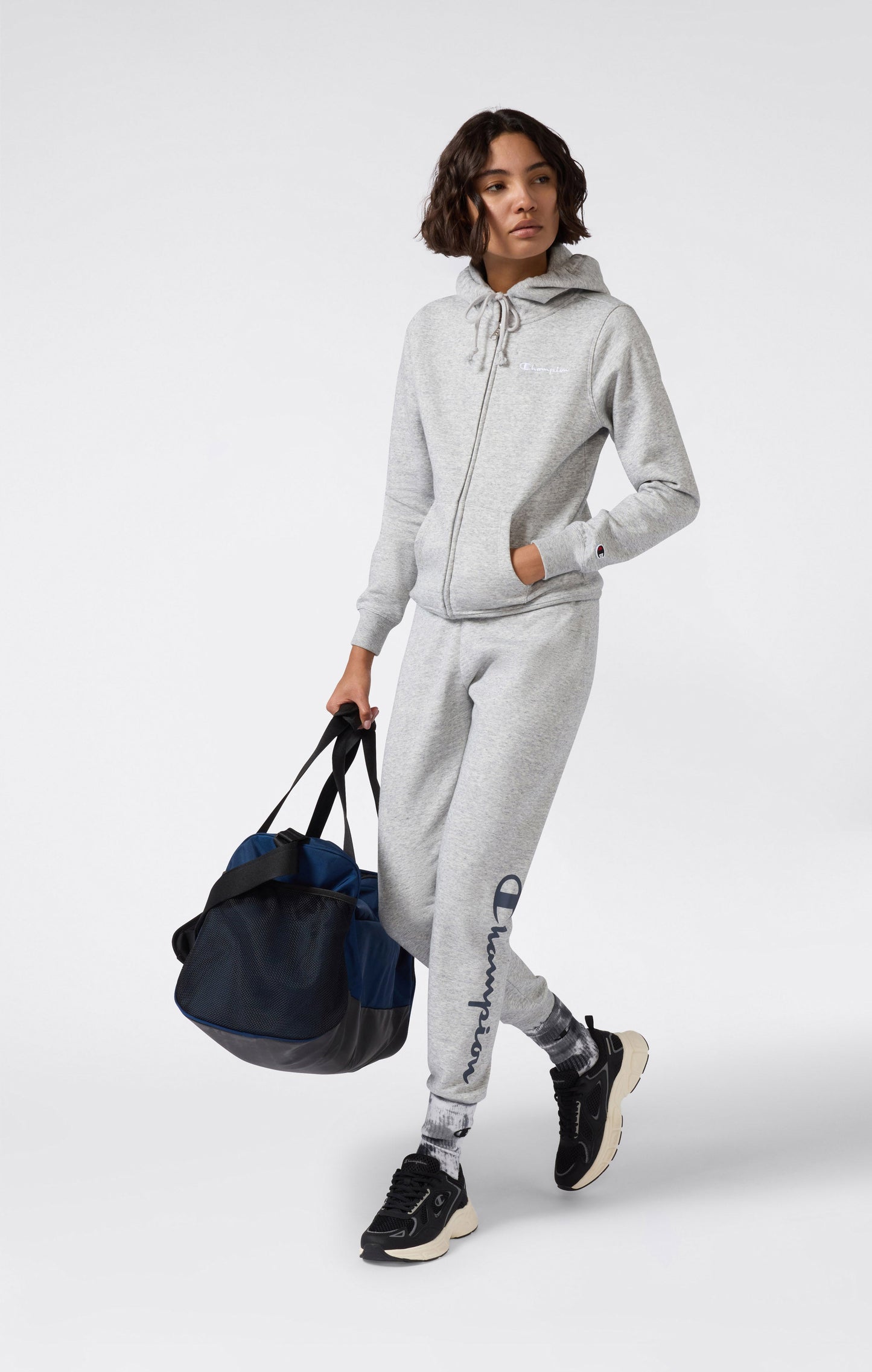 Women's Lightweight Jogger Pants with Rib Cuffs and Maxi Printed Logo