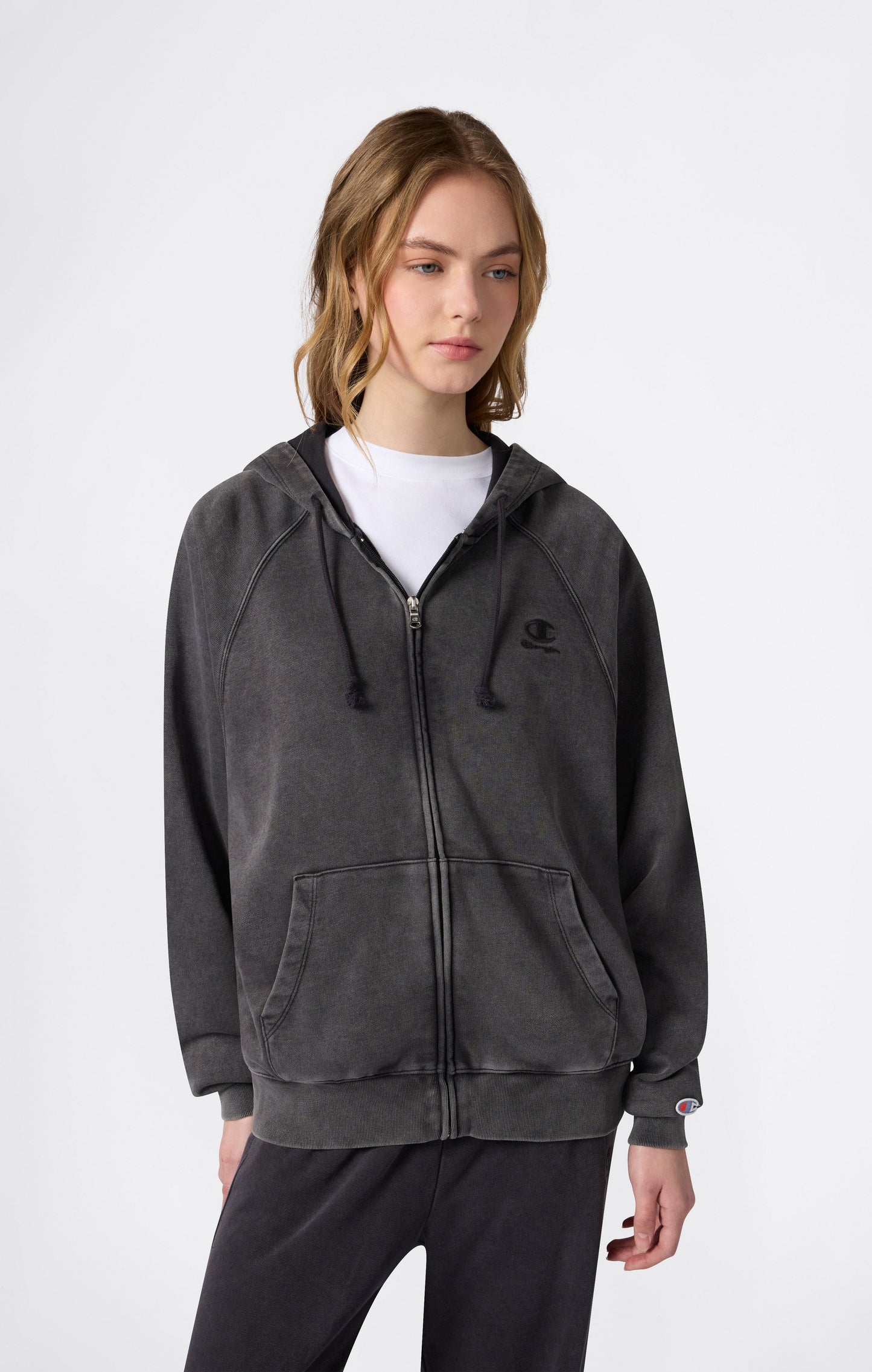Damen-Kapuzenjacke mit durchgehendem Reißverschluss „Icons“ im Used-Look