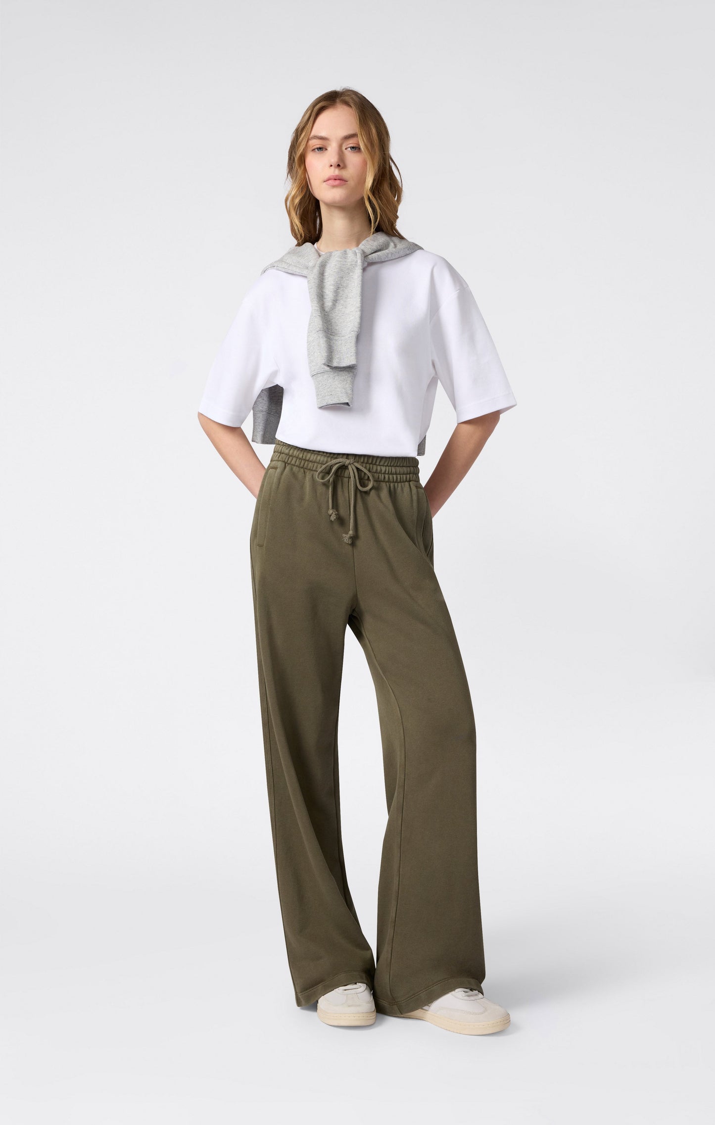 Women's Washed Effect Wide Leg Pants Icons