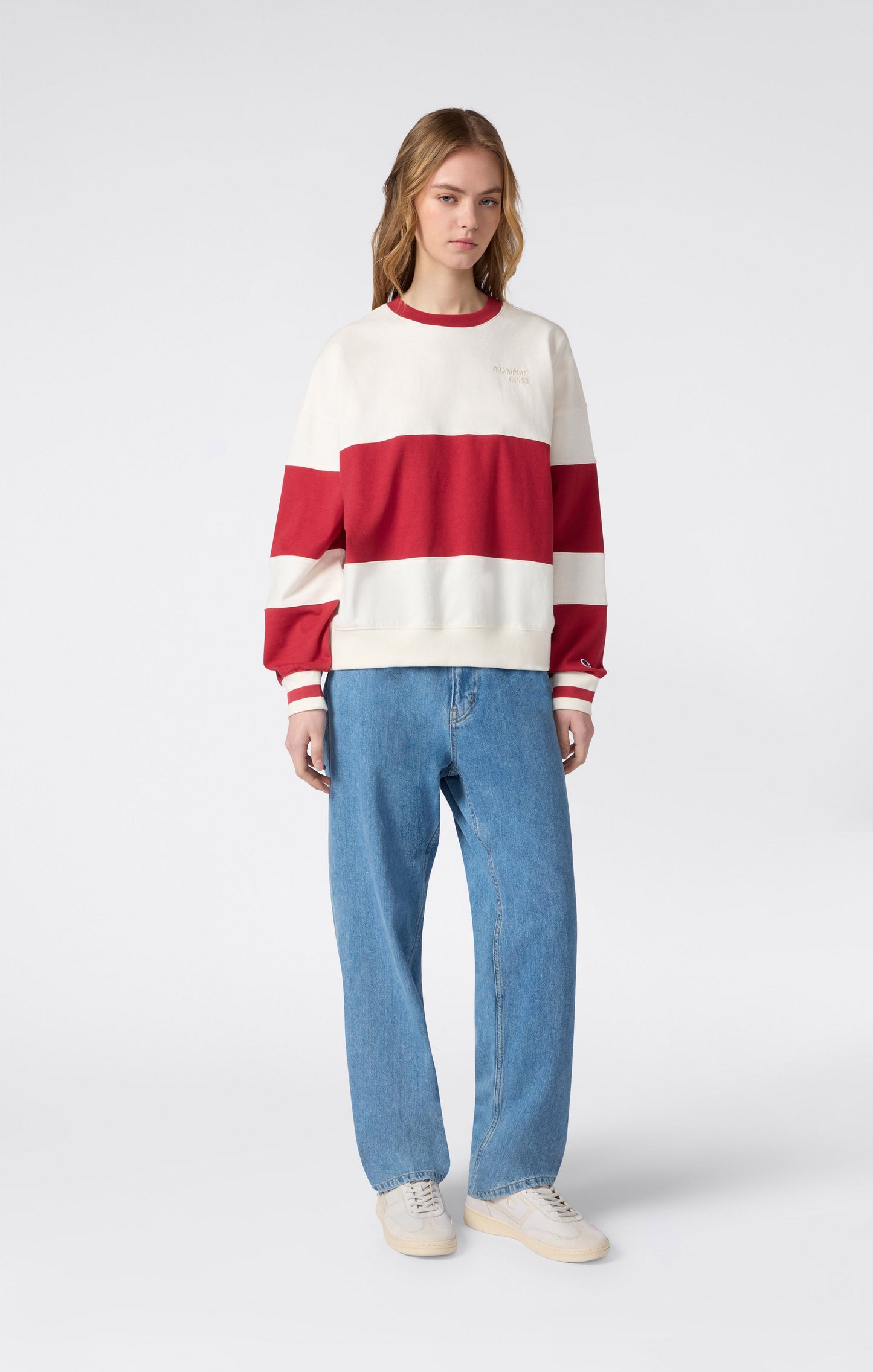 Women's Striped Crewneck Sweatshirt