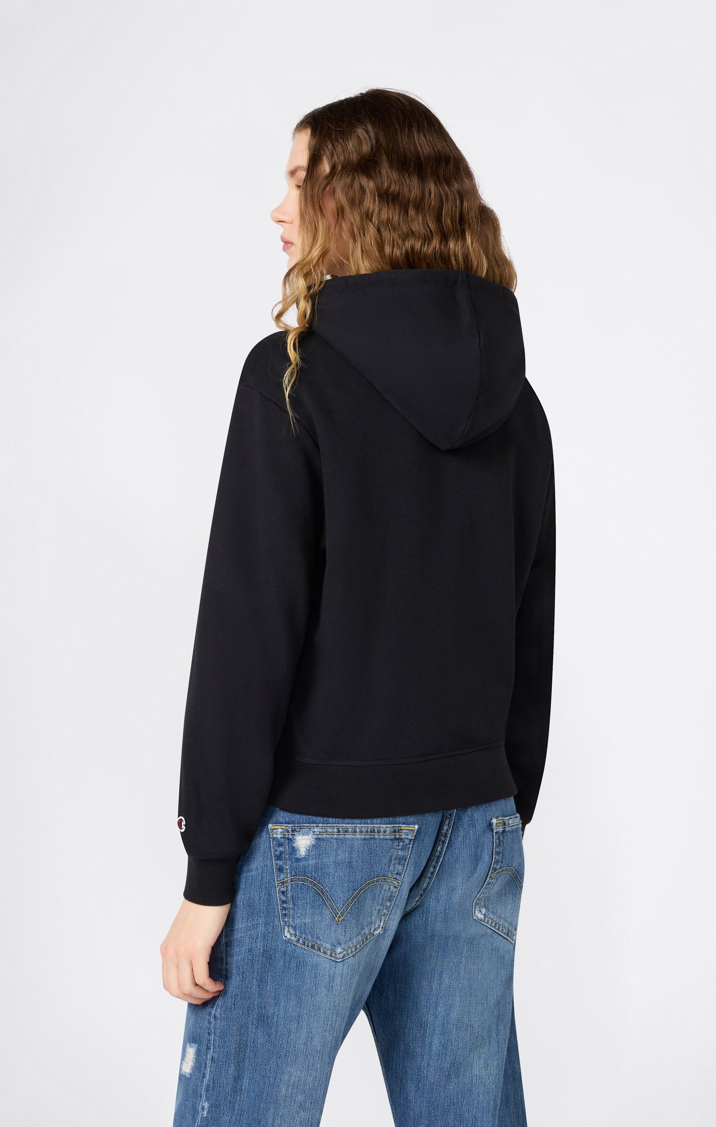 Women's Lightweight Hooded Sweatshirt with Tonal Embroidered Maxi Logo Icons