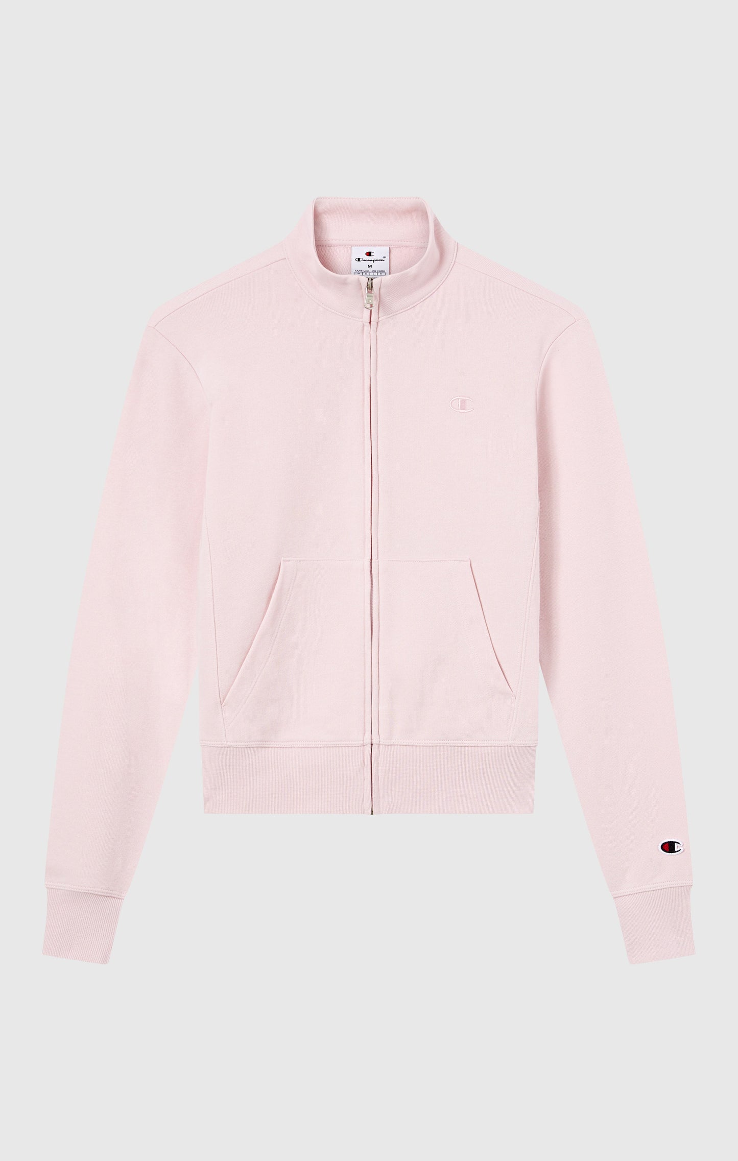 Damen Leichtes Sweatshirt mit durchgehendem Reißverschluss und Ton-in-Ton gestickten C-Logo-Symbolen