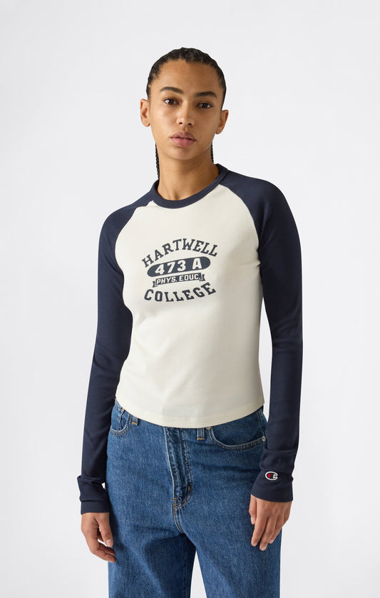 Women's Long Sleeve Cropped T-Shirt with Graphic