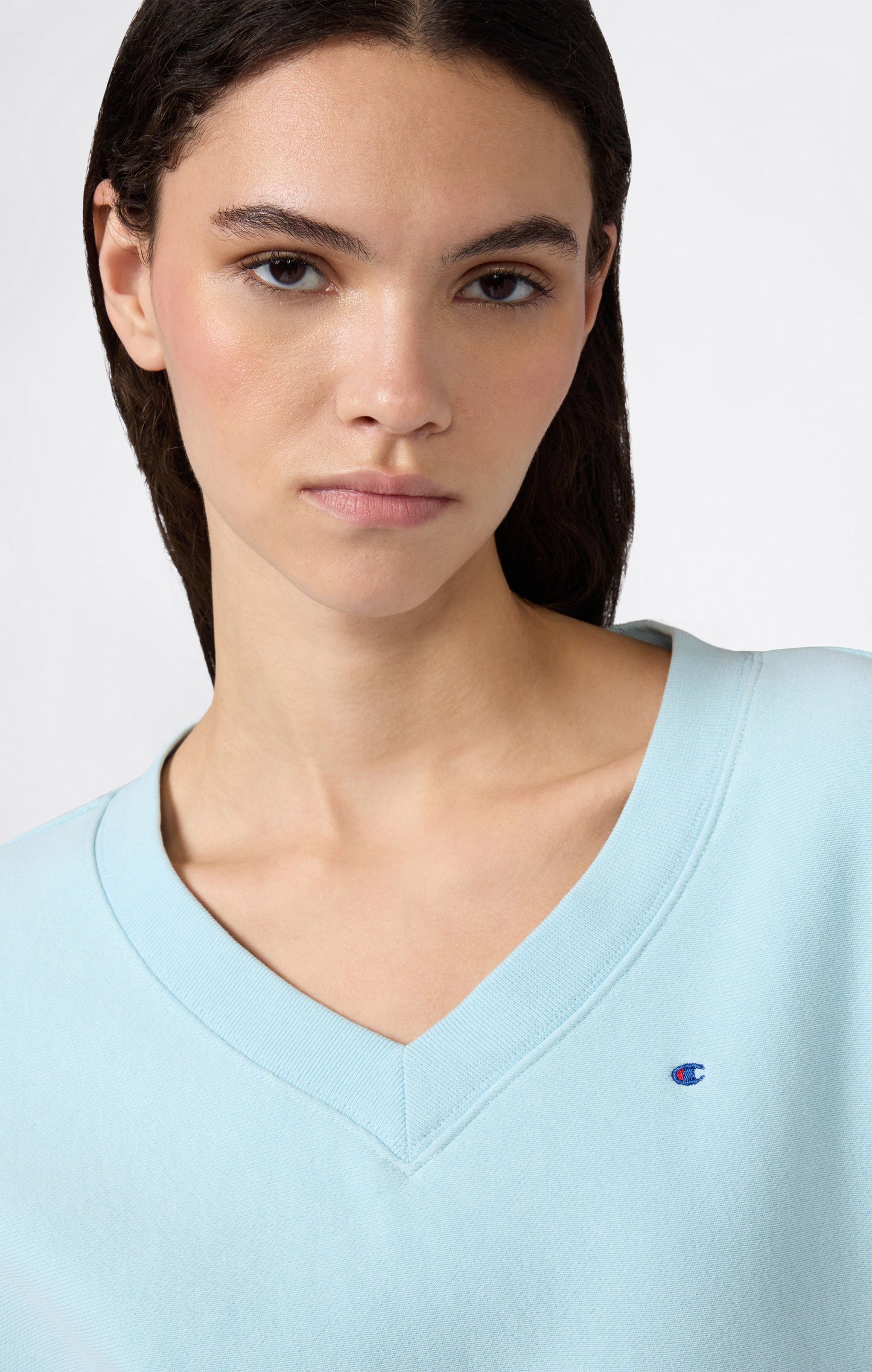 Women's Lightweight Reverse Weave V-Neck Sweatshirt